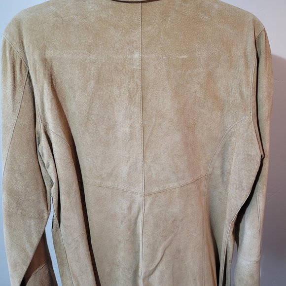Margaret Godfrey Womens Camel Suede Jacket Blouse size 12 - Picture 12 of 14